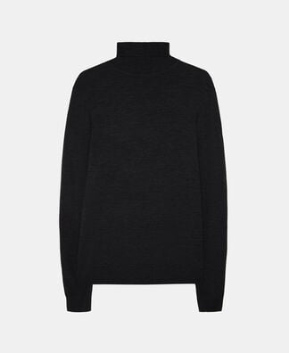 Turtleneck collar merino wool sweater