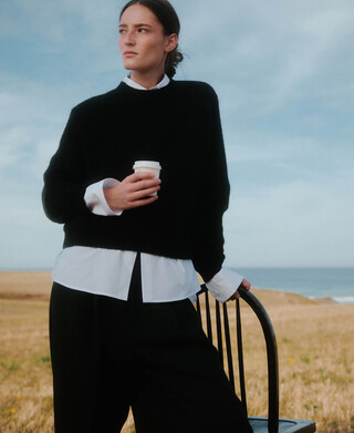 Jersey punto cuello caja mujer Jersey punto cuello caja mujer