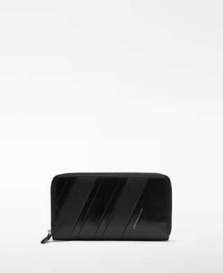 Carteira grande em patchwork de couro mulher