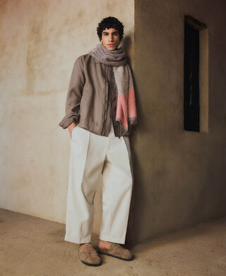 Straight pleated trousers man