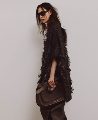 Asymmetrische Strick-Jacquard-Fransen