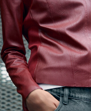 Bikerjacke aus Leder nicht Leder