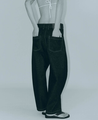 Pantal&oacute;n barrel fit denim algod&oacute;n