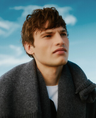 Merino wool cardigan man