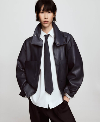 Chemise &agrave; col italien en coton pour femme