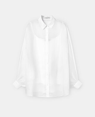 Oversize shirt with puffed sleeves