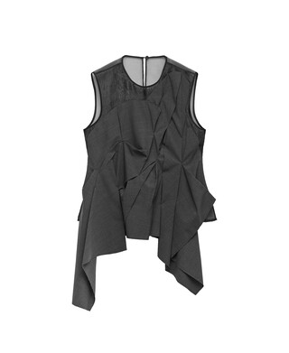 Organza top with layered panel woman Organza top with layered panel woman