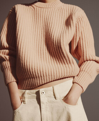 Merinowollpullover mit Rundhalsausschnitt