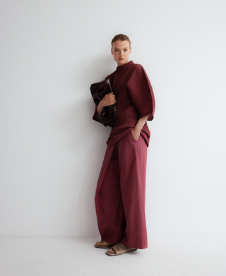 Cotton wrap trousers woman