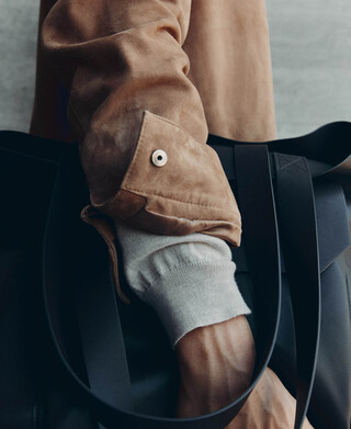 Veste en daim &agrave; col italien