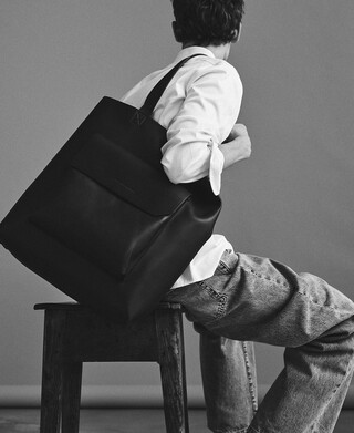 Leather-Non-Leather shopper bag