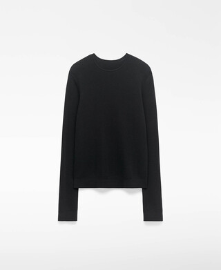 メリノウールのクルーネックニット