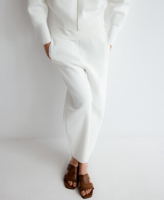 Knit barrel fit trousers woman