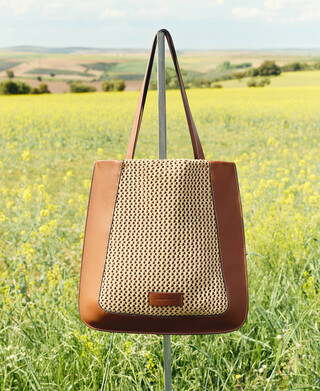 Shopper vertical Dorna textura rafia
