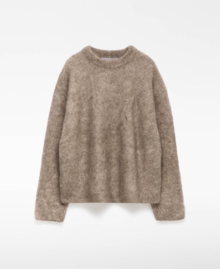 Brushed knit sweater woman