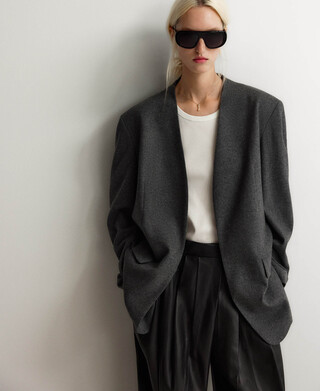 Relaxed fit blazer with no lapel man Relaxed fit blazer with no lapel man