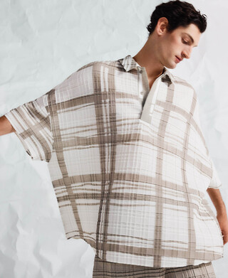 Camisa crinkle cuadros