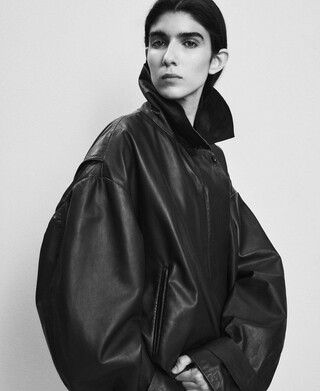 Boxy Jacke aus Leder