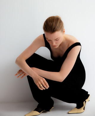 Knit midi dress woman