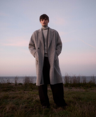 Double-faced checkered coat man