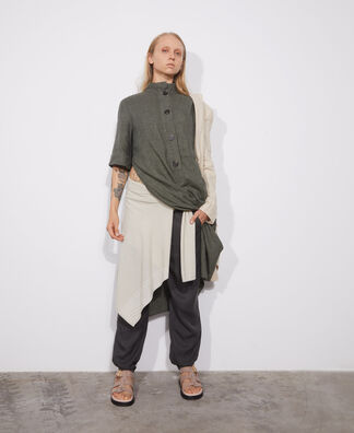 Midi dress in green European linen Midi dress in green European linen