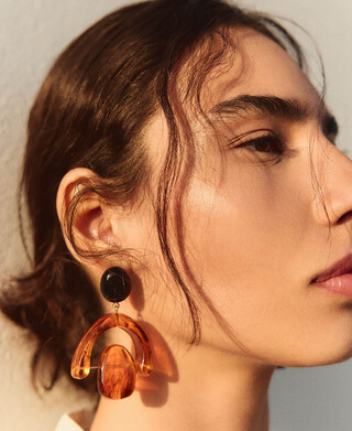 Articulated resin earrings