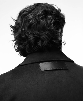 Suede-effect regular fit overshirt