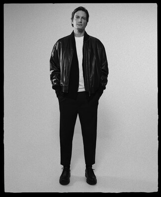 Leather texture oversize bomber Leather texture oversize bomber