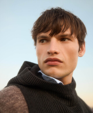 Ribbed knit balaclava man