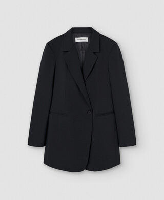 Lapel collar blazer with side button