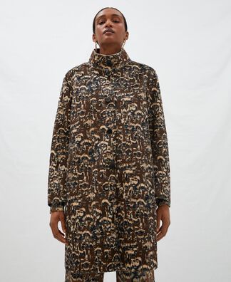 Abrigo estampado cuello mao Abrigo estampado cuello mao