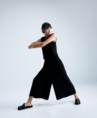 Recycled polyester palazzo trousers