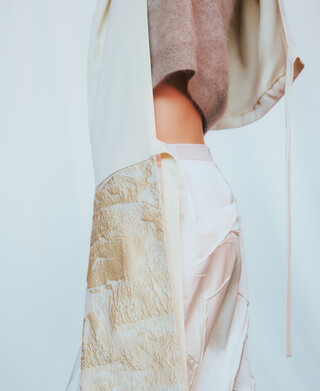 Gilet asymétrique bimatière femme