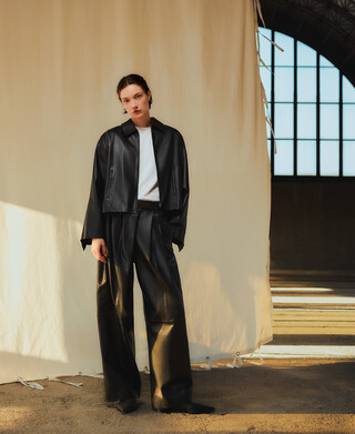 T-shirt droit sans manches en coton femme