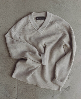 Knit cross-over V-neck sweater