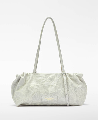 Bolsa de ombro maxi de couro rachado Doce