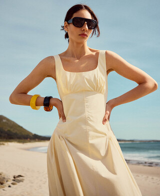 Fitted-waist strappy dress