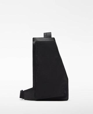 Mixed-fabric crossbody