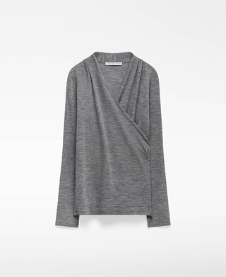 Merino wool wrap T-shirt woman Merino wool wrap T-shirt woman