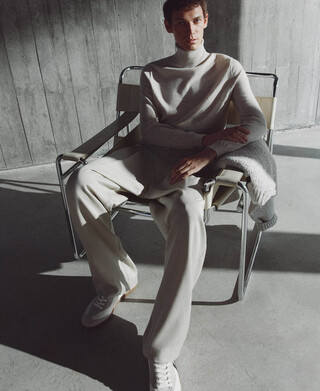 Merino wool mock neck sweater