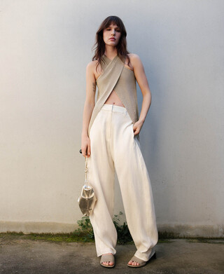 Top cruzado punto metalizado