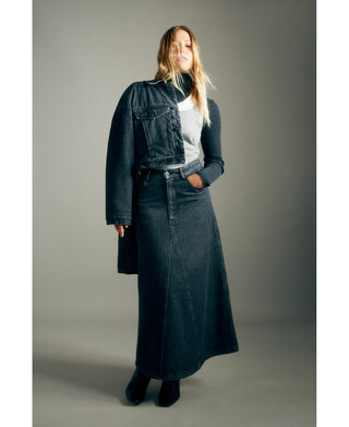 Denim cotton midi skirt Denim cotton midi skirt