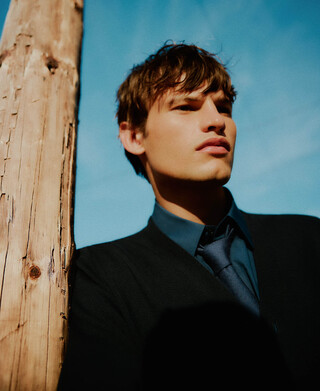 V-neck knit cardigan man