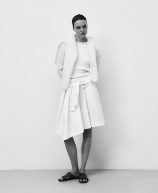 Draped skirt trousers woman