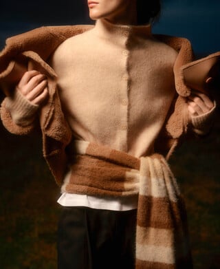 Cárdigan punto cuello chimenea mujer Cárdigan punto cuello chimenea mujer