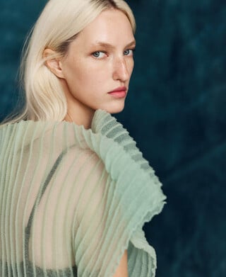 Sheer pleated top woman Sheer pleated top woman
