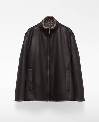 Non-Leather band collar jacket man