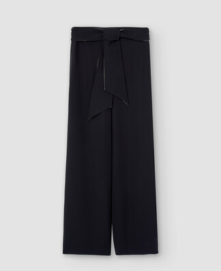Recycled polyester fluid trousers