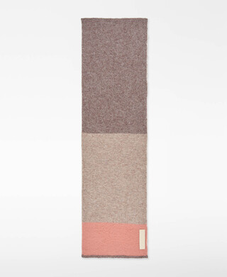 Brushed knit tricolour scarf