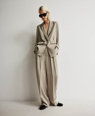 Paint-effect barrel fit trousers woman Paint-effect barrel fit trousers woman